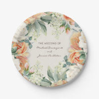 Elegante Peach Cream Floral Eukalyptus Wedding