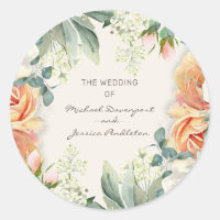 Elegante Peach Cream Floral Eukalyptus Wedding