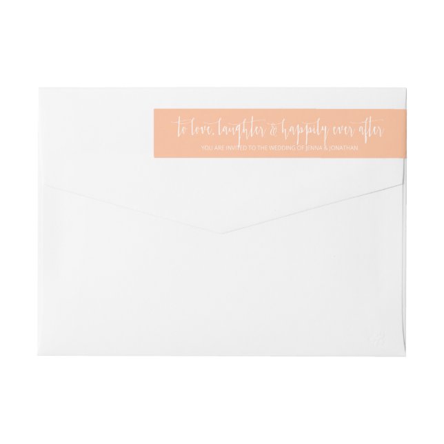 Elegante Peach Minimalistisch Script Simple Weddin (Rückseite)