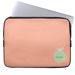 Elegante Peach mit Namen Laptop-Hülle Laptopschutzhülle