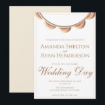 Elegante Peach Necklace White Wedding Einladung<br><div class="desc">Elegante Peach Necklace White Wedding Einladung. Diese moderne und elegante Hochzeitseinladung lädt Ihre Gäste ein. Eine elegante Einladung mit einer eleganten Halskette in pfirsichfarbener Farbe. Der Hintergrund ist weiß. Der Text ist ein modernes Skript. Sie können den gesamten Text ganz einfach anpassen - personalisieren Sie ihn mit dem Namen der...</div>