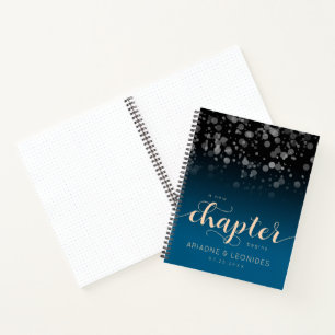 Elegante Peach Oceanic Blue Wedding ein neues Kapi Notizbuch