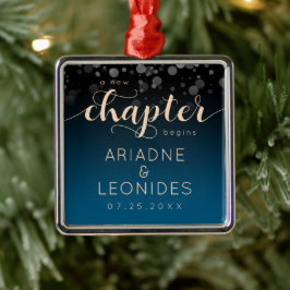 Elegante Peach Oceanic Blue Wedding ein neues Kapi Ornament Aus Metall