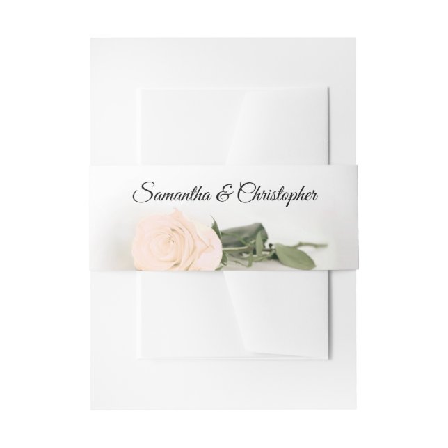 Elegante Peach Rose Simple Glam Wedding Einladungsbanderole (Vorderseite Beispiel)