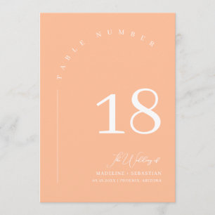 Elegante Peach Wedding Seating Chart Tischnummer
