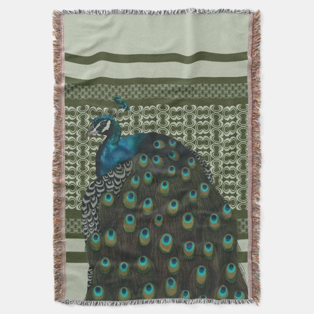 Elegante Peacock Bird Bird Liebhaber Decke (Vorderseite Vertikal)