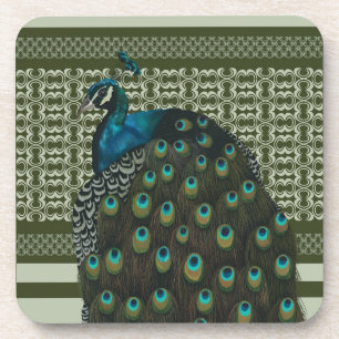 Elegante Peacock Bird Bird Liebhaber Getränkeuntersetzer