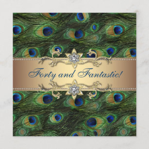 Elegante Peacock Birthday Party Einladung