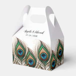 Elegante Peacock Feather Gastgeschenk Hochzeit Box Geschenkschachtel
