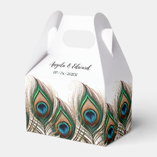Elegante Peacock Feather Gastgeschenk Hochzeit Box Geschenkschachtel
