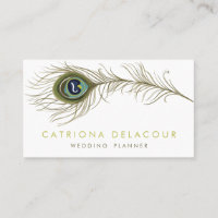 Elegante Peacock Feather Stilvolle Visitenkarte