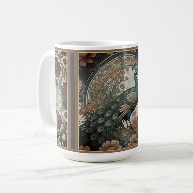 Elegante Peacock-Tasse Kaffeetasse (Vorderseite Links)