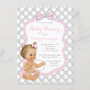 Elegante Pearl-Bogen-Baby-Party Einladung