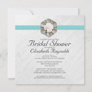Elegante Pearl Bridal Dusche Einladungen
