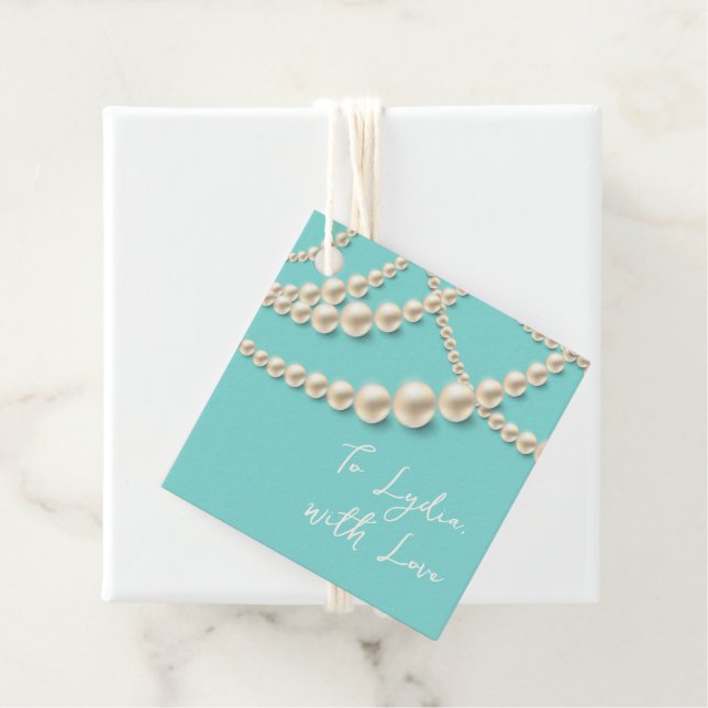 Elegante Pearl-Geschenkmarke - "To (Name), With Li Geschenkanhänger (Beispiel)