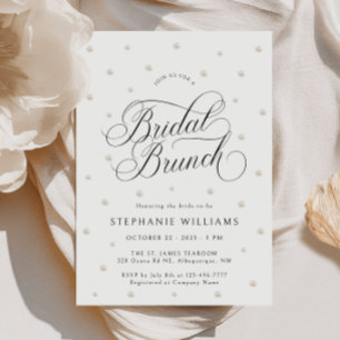 Elegante Pearls Bridal Brunch Einladung