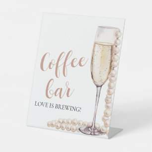 Elegante Pearls und Prosecco-Bar Sockelschild