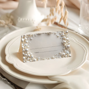 Elegante Pearls Wedding Platzkarte