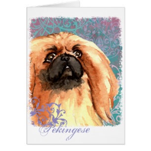 Elegante Pekingese Karte