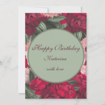 Elegante Peonies Happy Birthday
