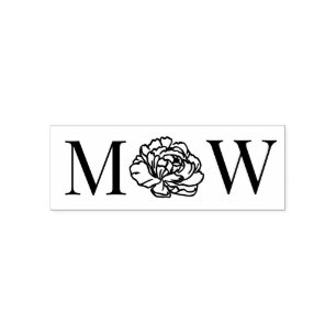 Elegante Peony Blume 2 Ursprüngliches Hochzeitskup Permastempel