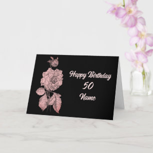 Elegante Peony Blume Personalisiert Geburtstag Karte