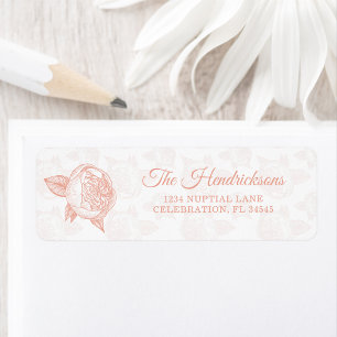 Elegante Peony Blume Rücksendeadresse
