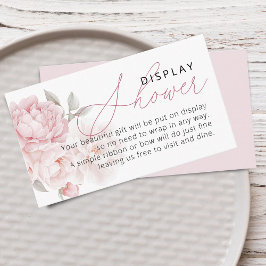 Elegante Peony Blume Script Display Shower Begleitkarte