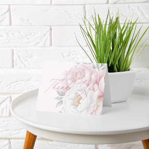 Elegante Peony Blume Vielen Dank Blank Cards Dankeskarte