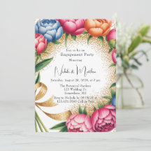 Elegante Peony Bouquet Glitzer Engagement Party