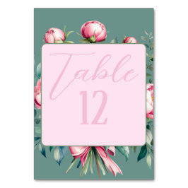 Elegante Peony Bouquet Tischnummer