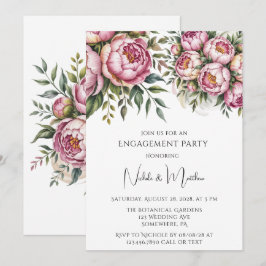 Elegante Peony Floral Arrangements Engagement Part Einladung