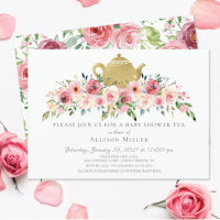 Elegante Peony Floral Baby Dusche