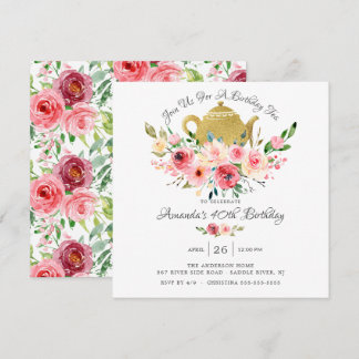 Elegante Peony Floral Birthday Tea Einladung