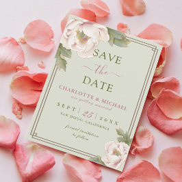 Elegante Peony Sage und Blush Wedding speichern da