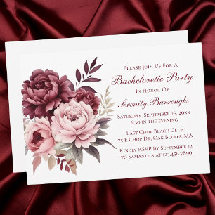 Elegante Peony Watercolor Bachelorette Einladung