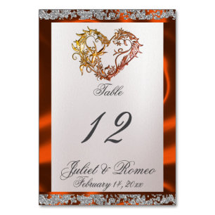 Elegante Perle, Kupferband & Sparkle Tischnummer