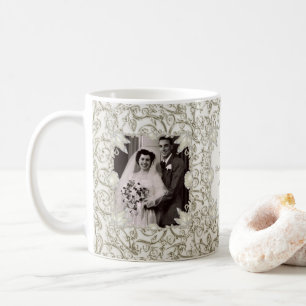 Elegante Perlen-30. Hochzeits-Jahrestags-Foto Kaffeetasse