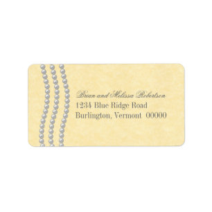 Elegante Perlen Adresse Labels, Elfenbeinküste Adressaufkleber