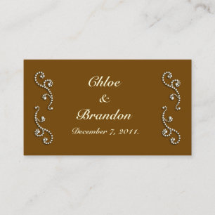 Elegante Perlen auf Cream Wedding Website Card Begleitkarte
