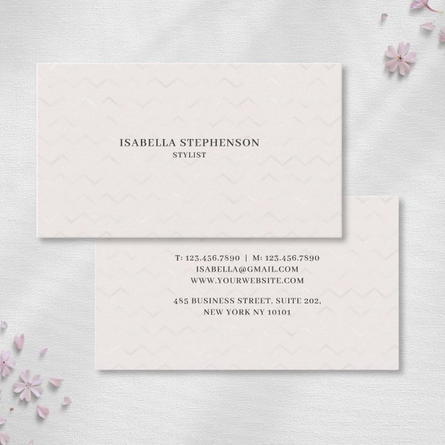 Elegante Perlen-Chevron Minimal Profi Visitenkarte (Von Creator hochgeladen)
