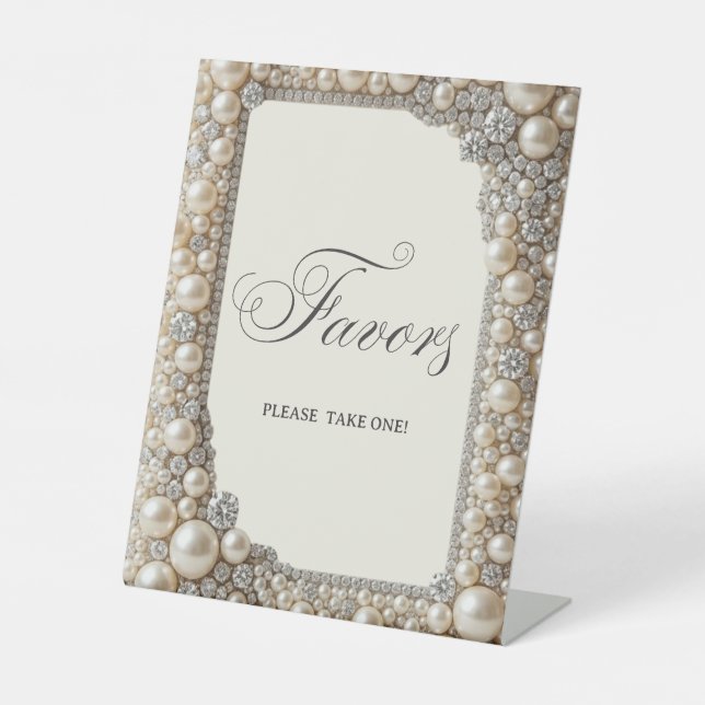 Elegante Perlen Geschenke Schild (Vorderseite)