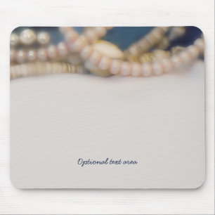 Elegante Perlen & Meeresschnecken Strand Personali Mousepad