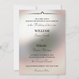 Elegante Perlen-Minimalismus-Hochzeitseinladung Einladung