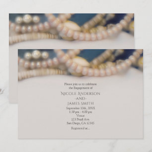 Elegante Perlen & Muscheln Beach Wedding Einladung