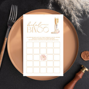 Elegante Perlen & Prosecco Brautparty Bingo Game