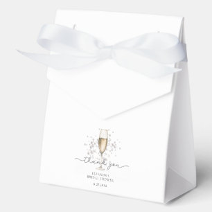 Elegante Perlen & Prosecco Brautparty Gefälligkeit Geschenkschachtel