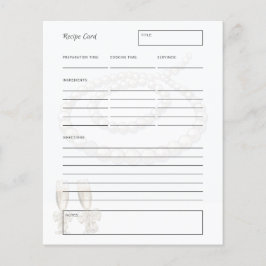 Elegante Perlen Prosecco Brautparty Rezept Karte