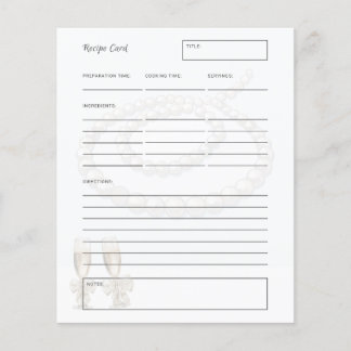 Elegante Perlen Prosecco Brautparty Rezept Karte