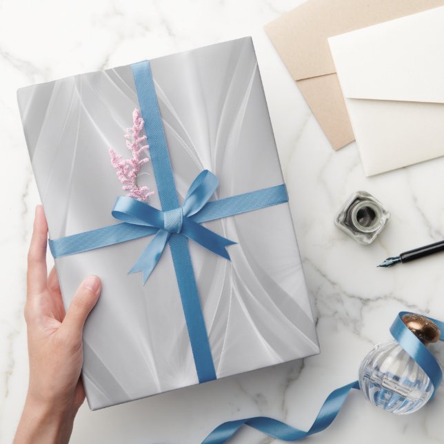 Elegante Perlen Silber Frost Glanz Abstrakte Muste Geschenkpapier (Schenken)
